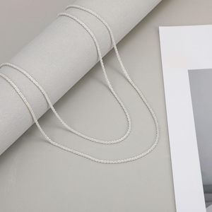 シルバー二重層ツイストロープネックレスセット36 + 42cmユニークなインターロッキングデザイン女性のレイヤードネックレス