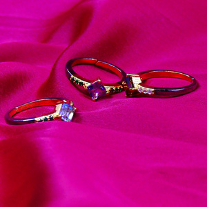 แหวนปรับได้สไตล์วินเทจสำหรับงานแต่งงานอัญมณี925โกเมนสีขาวบุษราคัม - Product Image 4