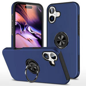 Funda para iPhone 16 de 6.1 pulgadas con diseño pintado al óleo y soporte magnético plano, color azul - Product Image 1