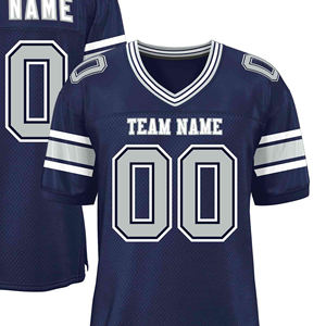 เสื้อเจอร์ซีย์อเมริกันฟุตบอลแบบใหม่ ดีไซน์ OEM ปรับแต่งได้ ระบายอากาศได้ดี พิมพ์ลาย โพลีเอสเตอร์ 100% ไซส์ใหญ่ แขนสั้น - Product Image 3