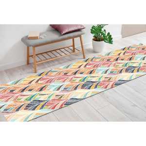 Tapis imprimé à motifs ethniques colorés : design moderne en chenille pour la décoration de la maison, tapis en velours - Product Image 5