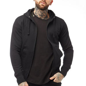 Custom Men Fit Cómodo Soft Pocket Sportswear Tech Fleece Full Zip Up Hoodies Hombres de manga larga Logotipo personalizado - Product Image 1