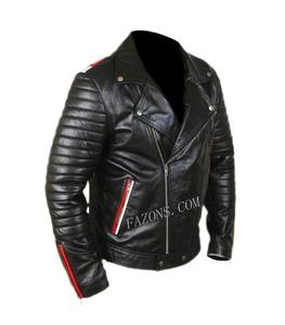 <b>Mens</b> Classic Biker Quilted Motorcycle Leather <b>Jacket</b> Casual Bikers Fashion Real Genuine Leather <b>Racing</b> Motorbike <b>Jacket</b> OEM - Product Image 1