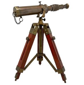 Telescopio extraíble de latón antiguo con envoltura de cuero cosida a mano en bolsillo de latón Spyglass marino marrón antiguo de mano - Product Image 6