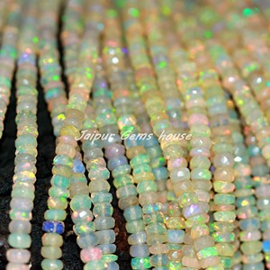 El más vendido etíope Welo ópalo de fuego amarillo facetado Rondelle forma suelta cuentas de piedras preciosas octubre joyería de piedra natal - Product Image 2