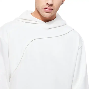 Sudadera con Capucha Personalizada de Alta Calidad, Diseño Personalizado, Corte y Costura, 100% Algodón, Sudadera con Capucha de Retazos, Sin Cordones, para Hombre - Product Image 3