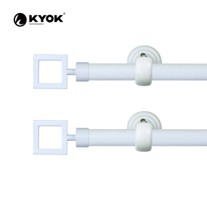 Barras de Cortina Modernas KYOK con Remates Rectangulares de Plástico, Diseño Minimalista, Fácil Instalación, Acabado Blanco, Negro y Mármol - Product Image 4