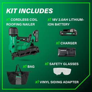 Kit de Clavadora Neumática para Techos de 1-3/4 Pulgadas, Herramienta Eléctrica Inalámbrica, Batería de Iones de Litio de 2.0 Ah, Capacidad de Accionamiento de 7/8 Pulgadas, Modelo Personalizable OEM CN70 - Product Image 3