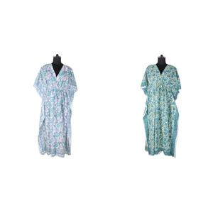 Moda sin mangas de seda pura Kaftan largo de talla grande ropa de dormir de mujer - Product Image 2