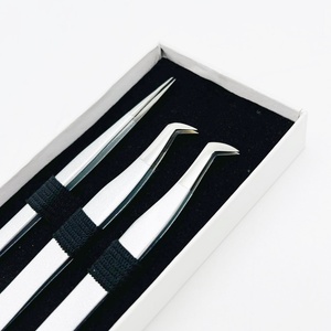 Pinzas de plata rectas de calidad superior, pinzas de extensión de pestañas de cejas de acero inoxidable sólido, etiqueta privada puntiaguda - Product Image 6