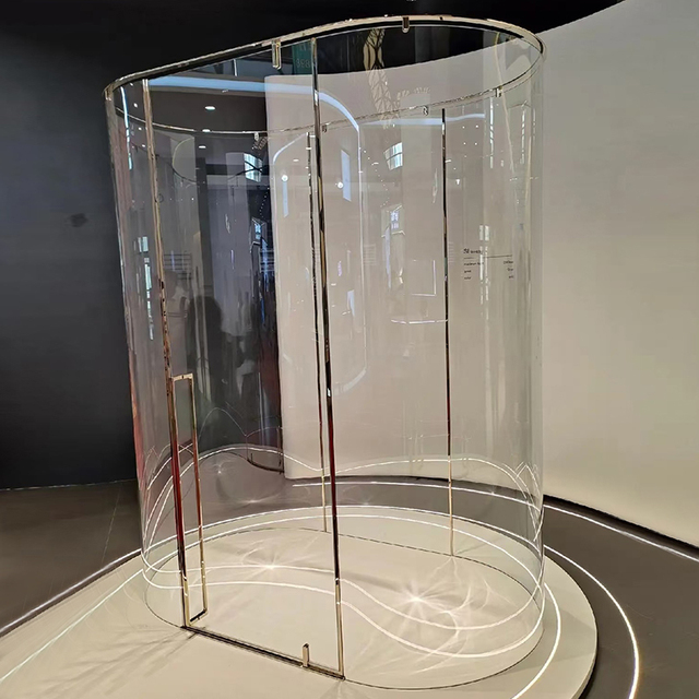 Hydrorelax Transparent Color Shower Curved Tempered Glass