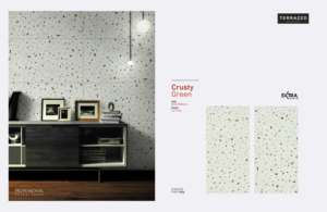 Azulejos de Porcelana Premium de la India con Aspecto de Terrazo Verde Crudo y Superficie Tallada - Product Image 2