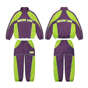 ชุดวอร์มผ้าไนลอนสองชิ้นสำหรับผู้ชายชุดเสื้อกันลมโลโก้ออกแบบได้ตามต้องการมีสไตล์สำหรับฝึกซ้อม - Product Image 1