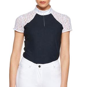 Camisa de Equitación Vintage de Manga Corta para Mujer, Tejido Elástico, Transpirable y Cómodo, Camisa Ecuestre para Entrenamiento - Product Image 1