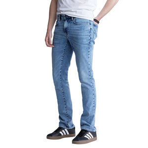 Pantalones vaqueros de Ajuste Recto lisos y con estilo para hombre, ropa informal de tela vaquera resistente al viento, novedad en ropa de otoño, venta al por mayor - Product Image 2