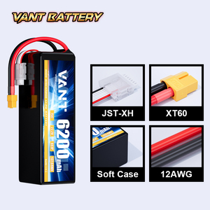 Vant FPV Pin Drone pin 6S 22.2V 6200mAh 75C RC LiPo pin mềm Trường hợp với XT60 cho FPV bay không người lái - Product Image 3