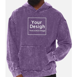 Custom Your Design Here Embroidery Acid Wash Hoodie Vintage Wash Sweat à capuche de haute qualité Fabricant et fournisseur - Product Image 3