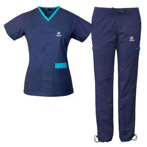 Conjuntos de uniformes médicos de moda de alta calidad, uniformes unisex femeninos elásticos más vendidos, conjuntos de uniformes médicos de enfermera de hospital de manga corta - Product Image 6
