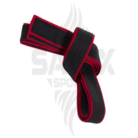 Cinturón de Artes Marciales Negro para Maestro, Logotipo Personalizado Bordado, Nombre, MOQ Bajo, Estilo Antiguo, 5 cm de Ancho, Cinturón de Karate Unisex de Poliéster/Algodón