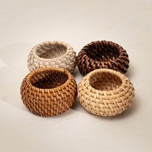 Anneaux ronds en rotin marron pour décorer les serviettes de table décor de table naturel rond de serviette écologique combo le moins cher - Product Image 5