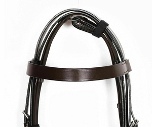 Bride de chasseur en cuir durable fabriquée à la main avec 2 "couleur brun taille pleine - Product Image 4