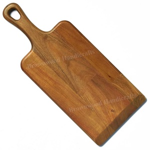 Planche à découper en bois d'acacia de haute qualité planche à découper en bois faite à la main personnalisée planche de charcuterie durable avec poignée pour la cuisine - Product Image 1