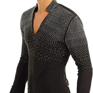 Tops de baile profesionales de alta calidad para hombre, ropa de alto rendimiento, Top de baile de manga larga para hombre