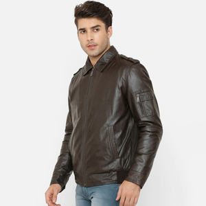 Chaqueta de cuero para hombre Chaqueta sostenible transpirable para hombre Venta al por mayor Cuero sintético puro a prueba de viento con personalización - Product Image 3