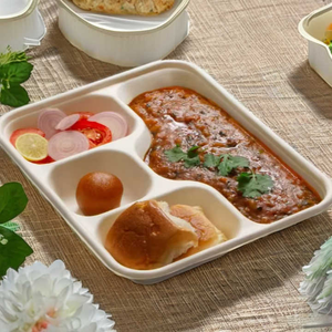 Assiettes jetables durables en bagasse, compatibles micro-ondes et congélateur, résistantes aux taches, idéales pour les food trucks et les cafétérias - Product Image 1