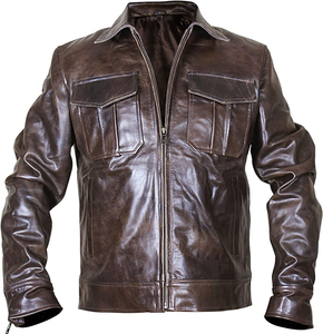 Vente en gros 2025 blouson aviateur en cuir à capuche pour hommes approvisionnement d'usine en cuir de vachette de haute qualité économique chaud élégant saison froide - Product Image 4
