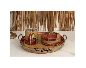 Mabkhara de madera con caja para oud y bandeja, quemador de incienso de forma redonda de la mejor calidad para eventos y uso con fragancias. - Product Image 4