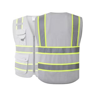 Gilet de sécurité en lin de qualité supérieure respirant et imperméable Design personnalisable Couleur unie Gilet de travail grande taille - Product Image 2