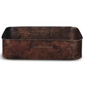 Lavabo en cuivre martelé antique Bassin en cuivre de qualité supérieure élégant pour hôtel Villas Resort Salle de bain Salle de bain Décor - Product Image 2