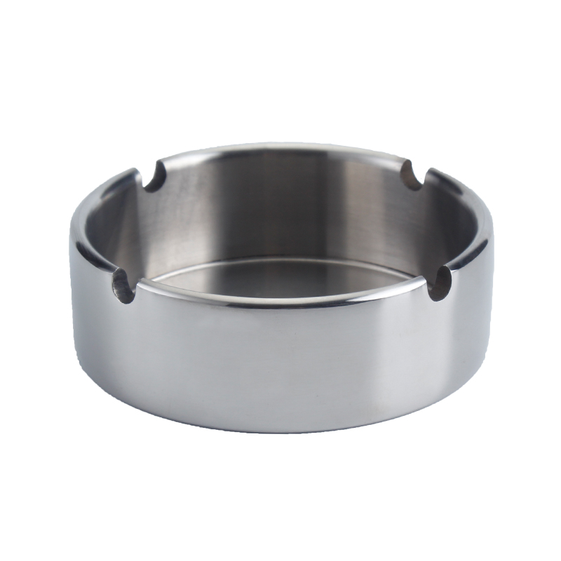 Оптовая продажа, стоячая металлическая серебряная круглая пепельница из нержавеющей стали, цветная пепельница с логотипом на заказ, для дома