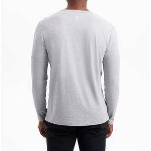 Camiseta Térmica Básica de Alta Calidad para Hombre, 100% Algodón, Ropa Lisa, Camiseta de Moda para Hombre, Transpirable, Cuello Redondo, Manga Larga - Product Image 4