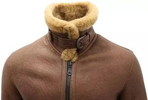 Logo personnalisé Hiver Chaud Épais En Peau De Mouton Agneau Fourrure Longue Veste En Cuir De Shearling pour Hommes Avec La Fourrure Desighen - Product Image 6