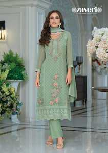 Organza occasionnel avec broderie Salwar Suit Femme Fabricant de mode de l'Inde au taux le plus bas - Product Image 6