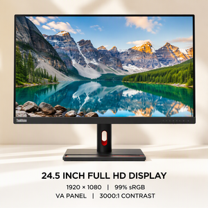 จอภาพ Lenovo ThinkVision S25e 30 ขนาด 24.5 นิ้ว สำหรับธุรกิจ ความละเอียด FHD 1080P 75Hz VA 99 เปอร์เซ็นต์ sRGB HDMI VGA แสงสีฟ้าต่ำ ขายส่ง - Product Image 3