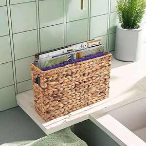 Handwoven Narrow Water Hyacinth Holder Wicker <b>Basket</b> Handmade Storage <b>Basket</b> Wholesale eco-friendly Made By VgreenArt in Vietnam - Product Image 3