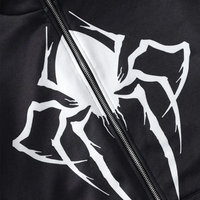 Sudadera con capucha térmica de invierno con estampado de araña, cremallera completa, 100% algodón, diseño de cara roja llamativa, estilo oversize, para streetwear, moda casual y cosplay