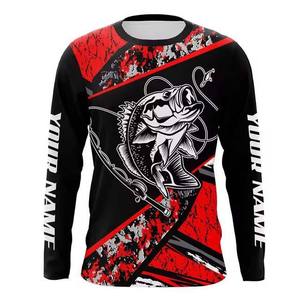 T-shirts de pêche à manches longues personnalisés, vente en gros, fabricant OEM, fournisseur, protection UV, tee-shirt à marque privée, production en vrac - Product Image 1