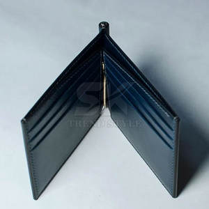 Porte-monnaie fin et minimaliste en cuir véritable OEM, à clip unique, pour homme, taille personnalisée, porte-monnaie en cuir à clip unique - Product Image 5