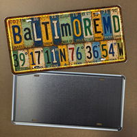 Letrero Metálico Vintage de Baltimore, EE. UU., Estilo Rústico, Decoración de Pared para Pub o Garaje