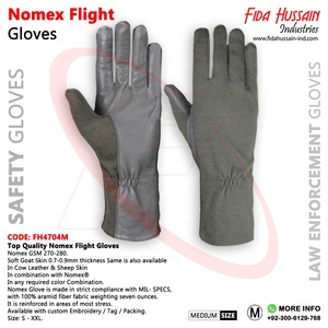 Guantes tácticos de vuelo Nomex más vendidos en cuero de piel de cabra Guantes de seguridad de cuero de piloto más vendidos luvas de treino de piloto - Product Image 6