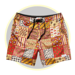 กางเกงว่ายน้ำเย็บปะติดของผู้ชายกางเกงขาสั้นชายหาดพิมพ์ลายสีสันสดใสพร้อมเอวปรับได้ผ้าแห้งเร็วสำหรับชุดว่ายน้ำฤดูร้อนตามสั่ง - Product Image 2