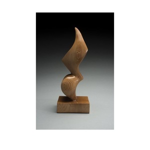 Sculpture en bois fonctionnelle au design moderne Article de décoration utilitaire à double usage et mobilier de maison artistique-Support de lampe Base de table - Product Image 5