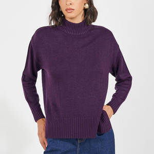 Diseño de cuello personalizado de moda Ropa informal Moda Invierno Cálido Precio más barato Mujeres Suéteres - Product Image 1