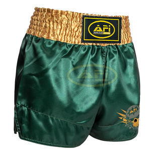 Aero กางเกงขาสั้นมวยไทยแบบแห้งเร็วระบายอากาศได้ดี MMA แบบมวยไทยขาสั้นปรับแต่งโลโก้100% โพลีเอสเตอร์220กรัม - Product Image 3