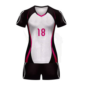 Uniformes de volley-ball unisexes sur mesure, imprimés, 100% polyester, ensembles pour adultes, service OEM - Product Image 3