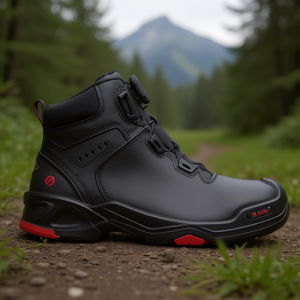 Botas de Seguridad de Cuero Braxton S3 SRC HRO EN20345 BAAK Negras/Rojas Talla 43 para Entornos Laborales - Product Image 3